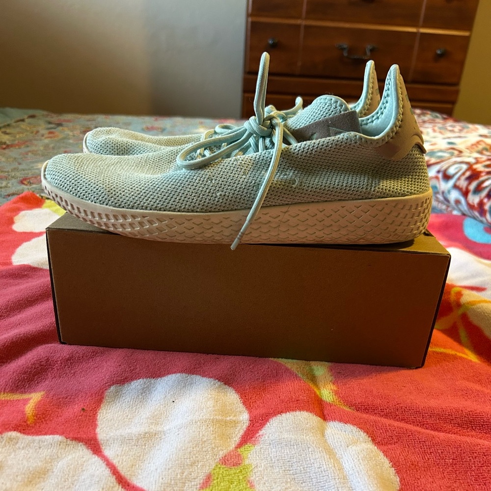 adidas Sky Blue Sneakers. Pharrell Williams 
Super comfortable!